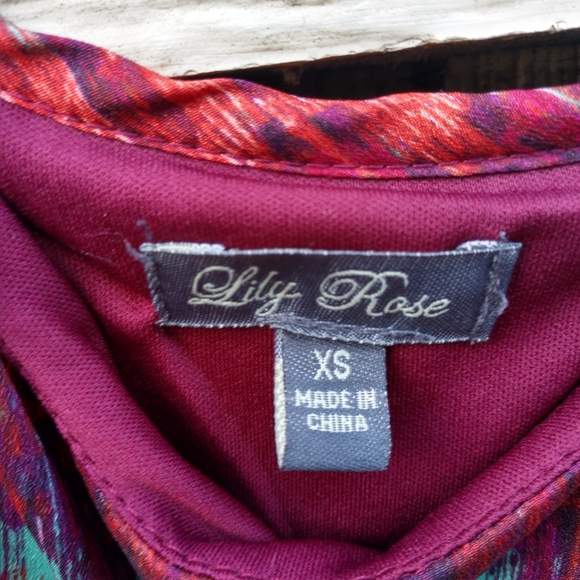 Lily Rose, multi-colored 3/4 length sleeve tunic - Picture 4 of 7